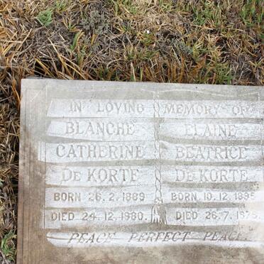KORTE Blanche Catherine, de 1889-1980 :: DE KORTE Elaine Beatrice 1895-1975
