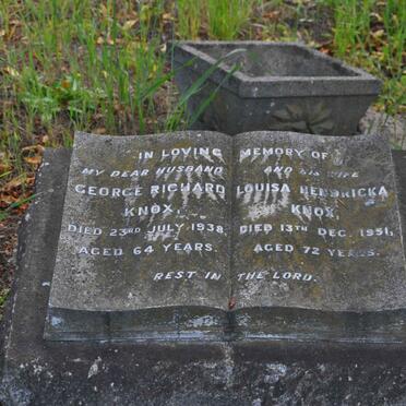 KNOX George Richard -1938 &amp; Louisa Hendricka -1951