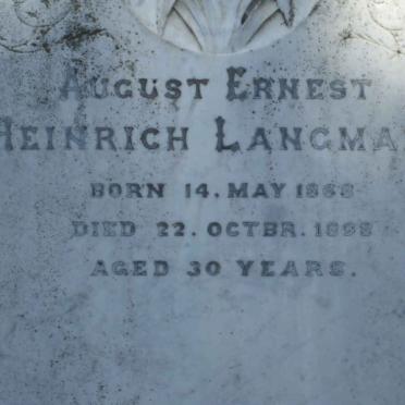 LANGMANN August Ernest Heinrich 1868-1898