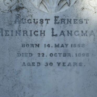LANGMANN August Ernest Heinrich 1868-1898