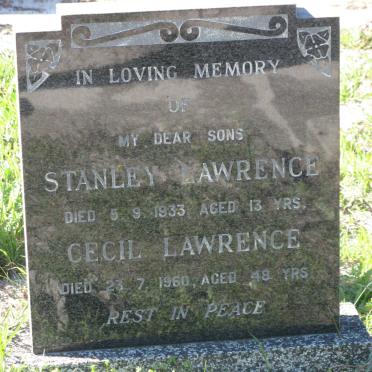 LAWRENCE Stanley -1933 :: LAWRENCE Cecil -1960