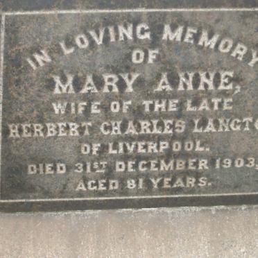 LANGTON Herbert Charles -1903