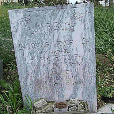 LAWRENCE Henry Rudolph -1957 &amp; Johanna -1985