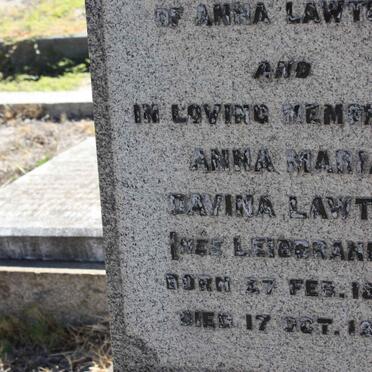 LAWTON Anna Maria Davina nee LEIBRANDT 1863-1936