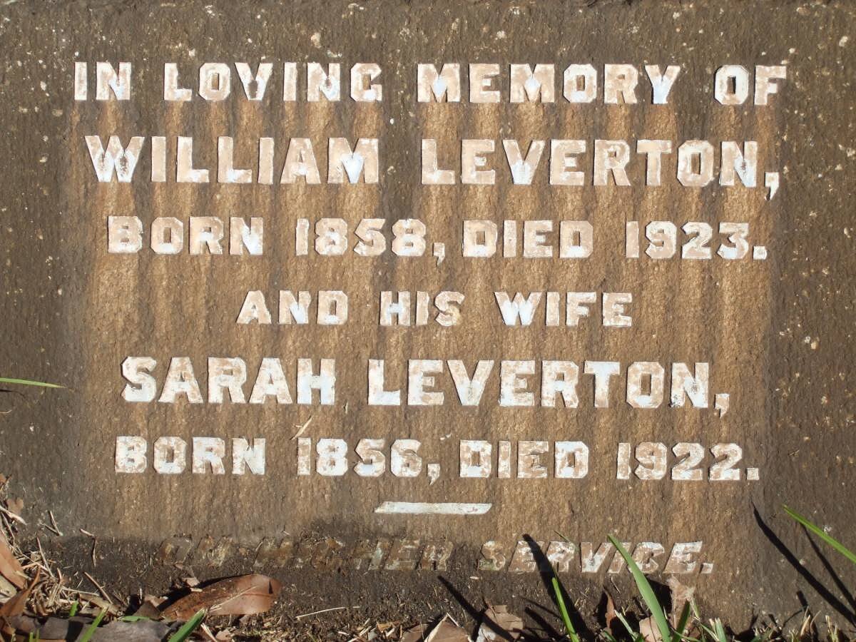 LEVERTON William 1858-1923 &amp; Sarah 1856-1922