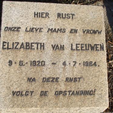 LEEUWEN Elizabeth, van 1920-1964
