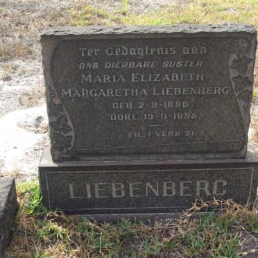 LIEBENBERG Maria Elizabeth Margaretha 1896-1955