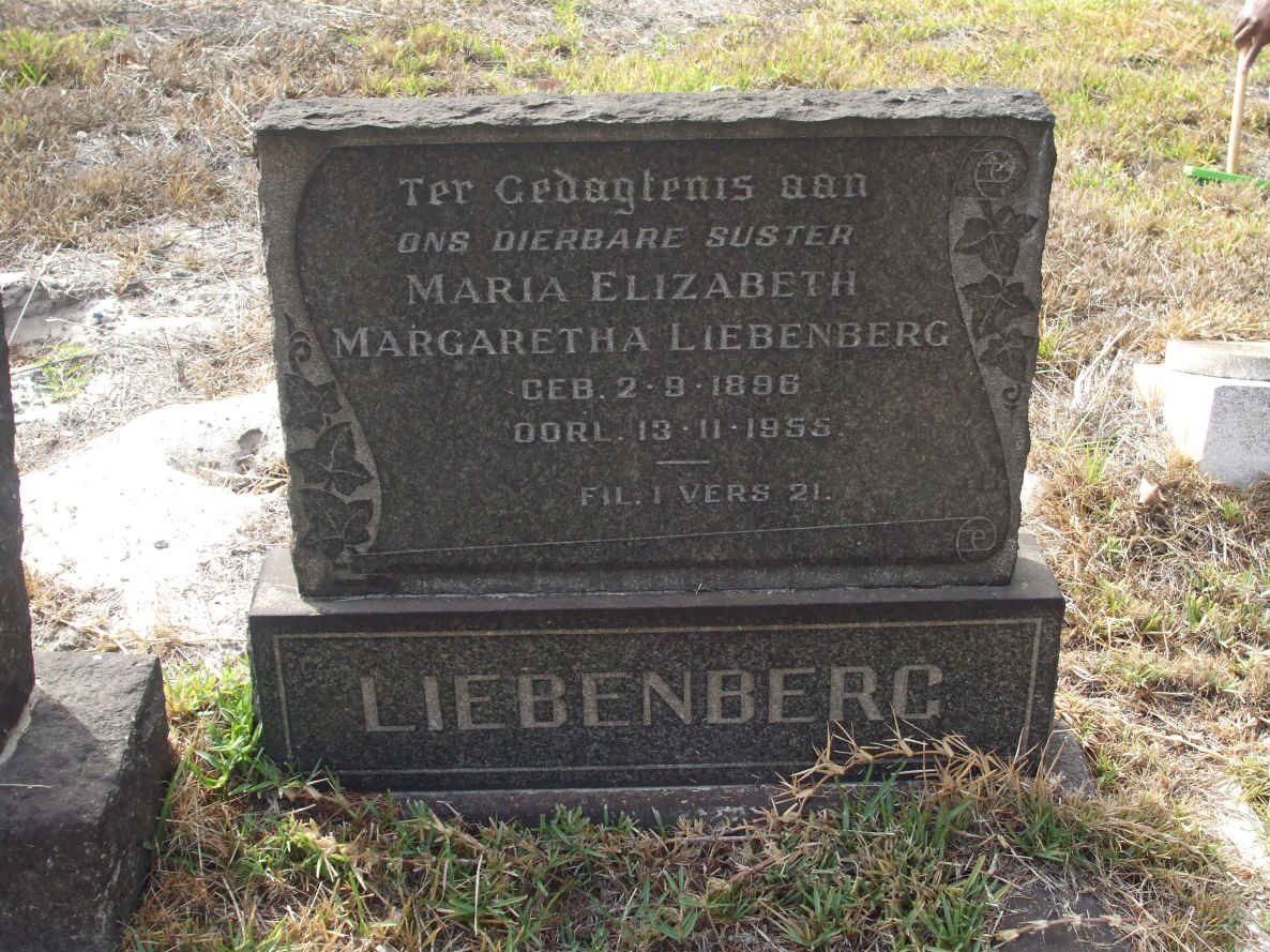 LIEBENBERG Maria Elizabeth Margaretha 1896-1955