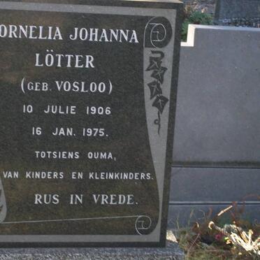 LÖTTER Cornelia Johanna nee VOSLOO 1905-1975