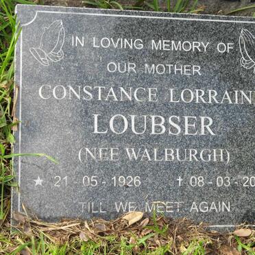 LOUBSER Constance Lorraine nee WALBURGH 1926-2007