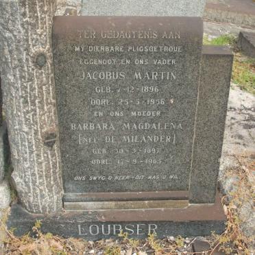 LOUBSER Jacobus Martin 1896-1956 &amp; Barbara Magdalena DE MILANDER  1897-1965