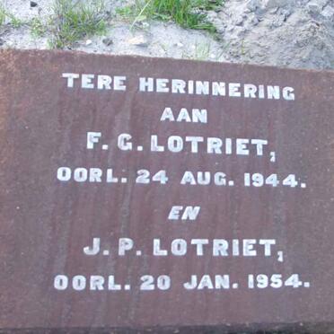 LOTRIET F.G. -1944 &amp; J.P. -1954