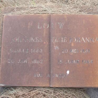 LOUW Johannes 1880-1962 &amp; Elsie Johanna 1881-1966