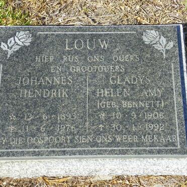 LOUW Johannes Hendrik 1893-1976 &amp; Gladys Helen Amy BENNETT 1906-1992
