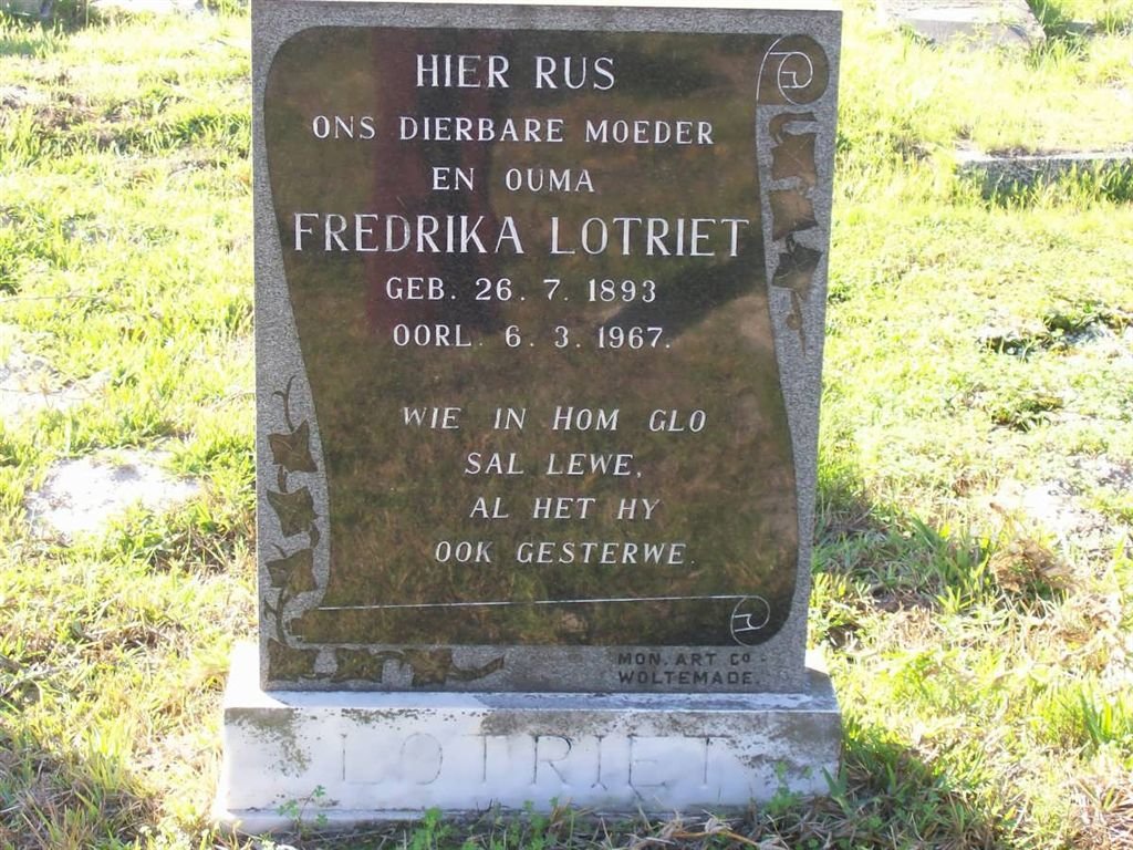 LOTRIET Fredrika 1893-1967