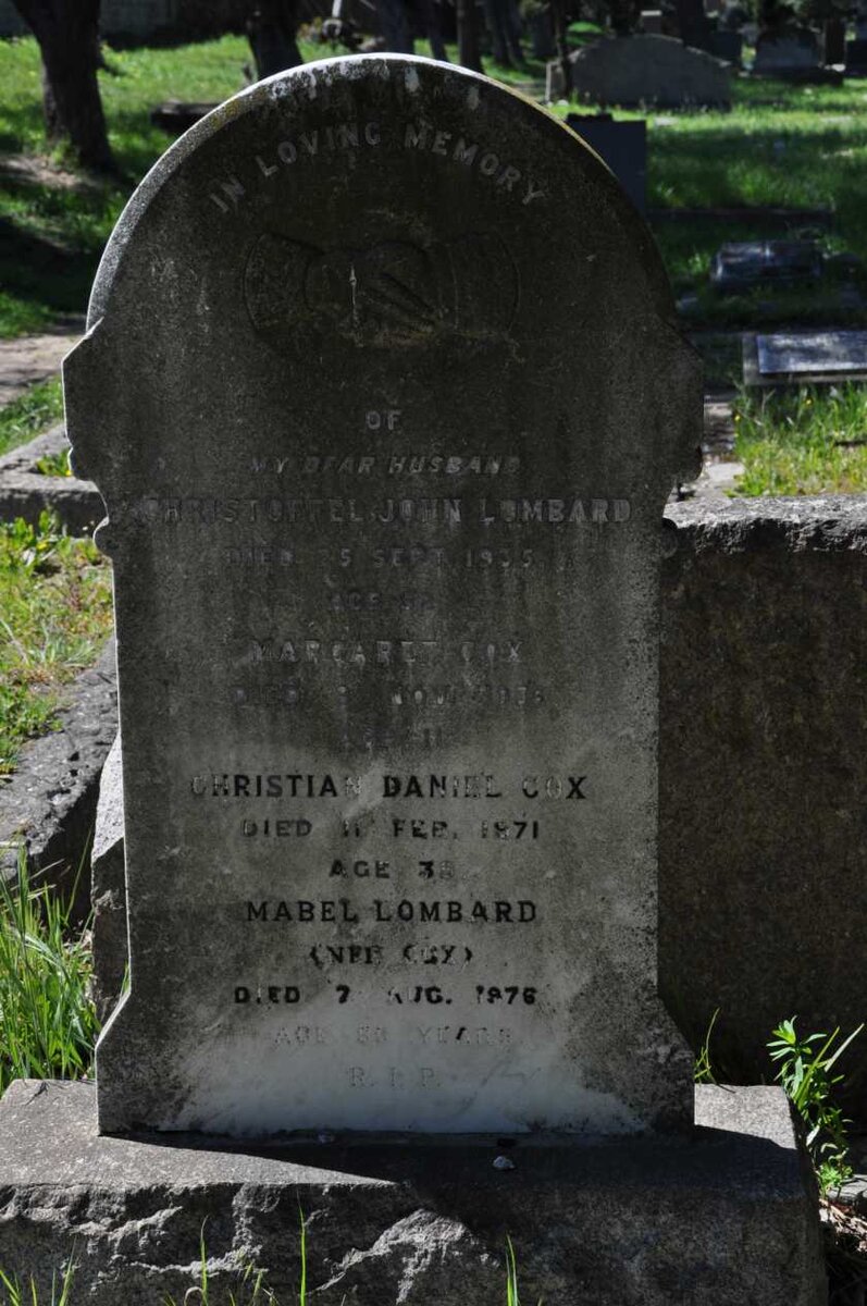 LOMBARD Christoffel John -1935 &amp; Mabel COX -1976