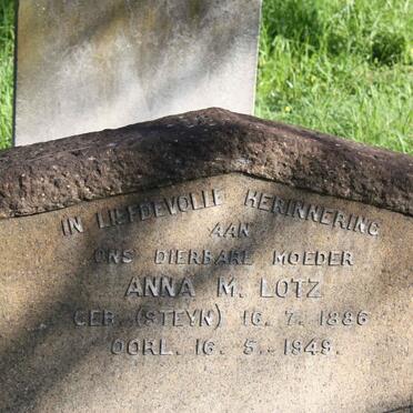 LOTZ Anna M. nee STEYN 1886-1949