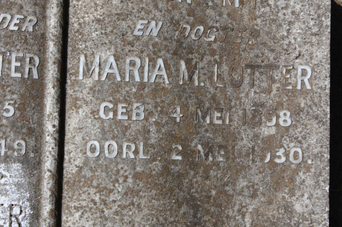 LÖTTER Maria M. 1898-1930