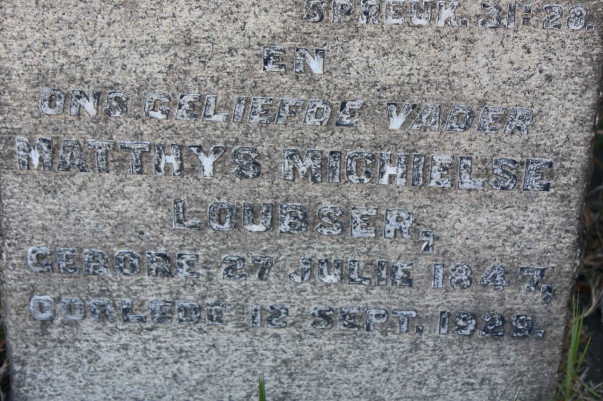 LOUBSER Matthys Michielse 1847-1929