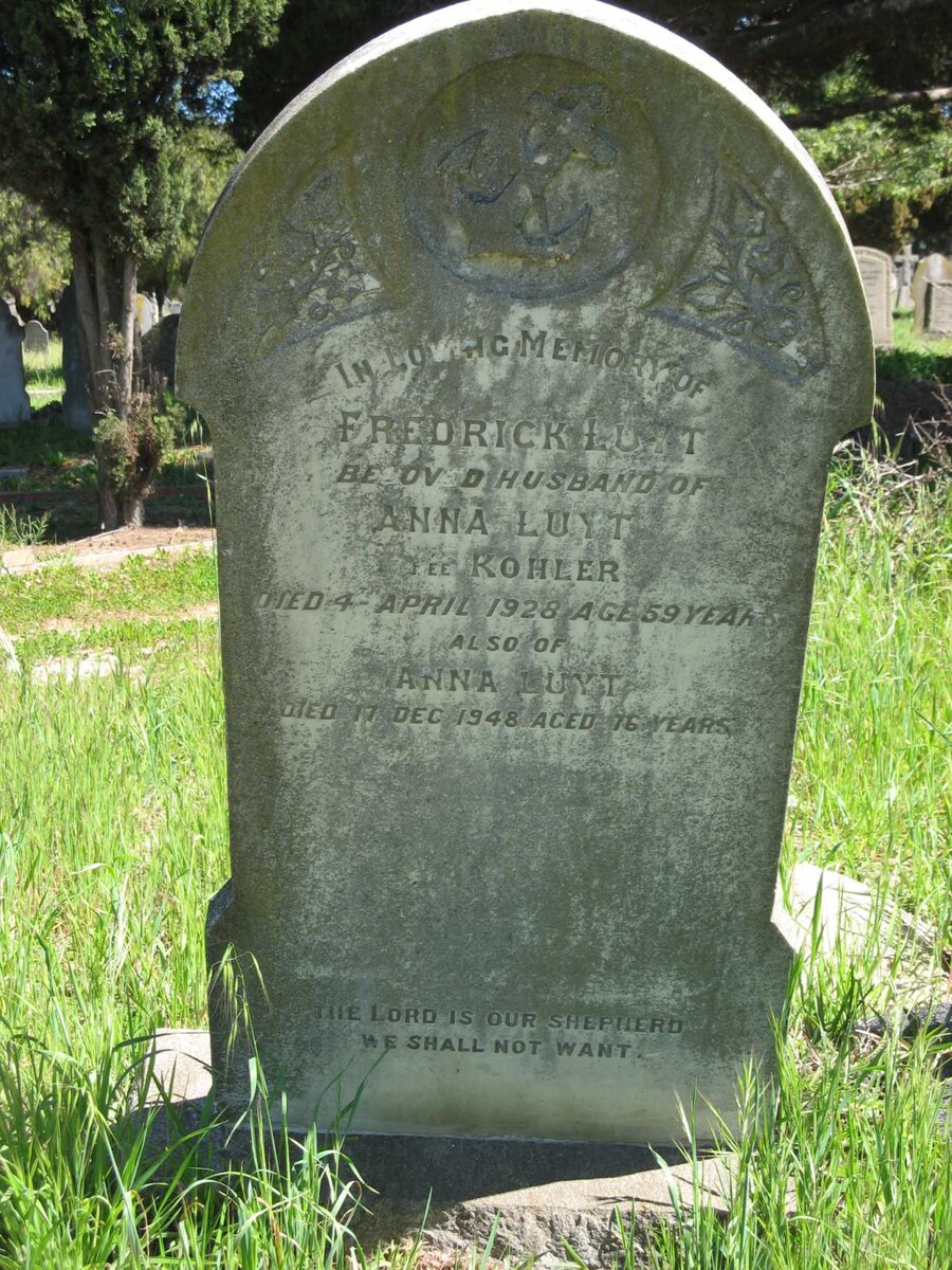 LUYT Frederick -1928 &amp; Anna KOHLER -1948