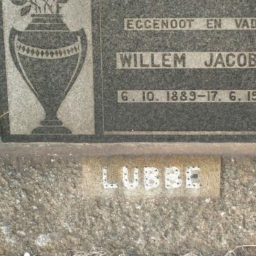 LUBBE Willem Jacobus 1889-1959