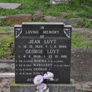 LUYT George 1908-1981 &amp; Margaret McDADE 1912-1994