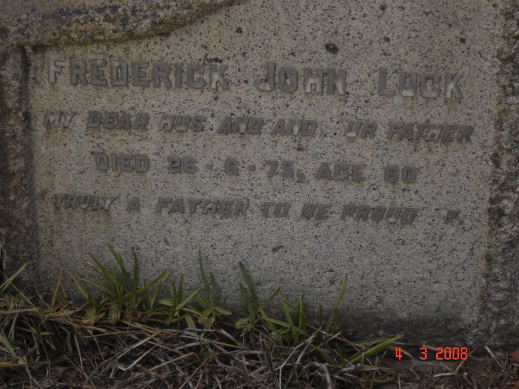 LUCK Frederick John -1975