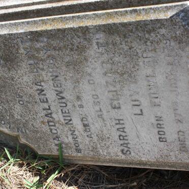 LUYT Magdalena nee NIEUWENHUYS :: LUYT Sarah Elizabeth nee FOWLER -1929