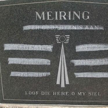 MEIRING Frederick Charles 1870-1959 &amp; Aletta Johanna 1876?-1932