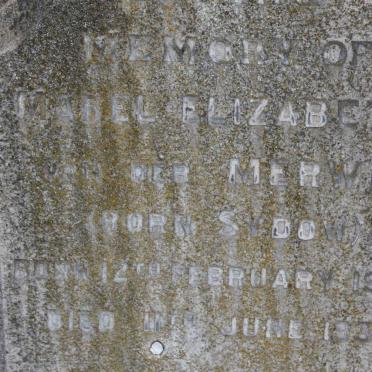 MERWE Mabel Elizabeth, van der nee SYDOW 1902-1935