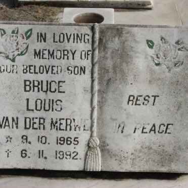 MERWE Bruce Louis, van der 1965-1992