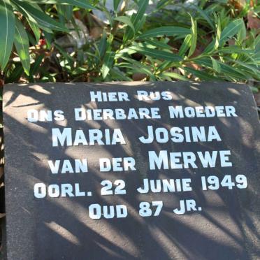 MERWE Maria Josina, van der -1949