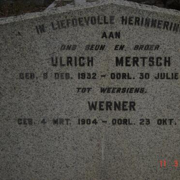 MERTSCH Werner 1904-1964 :: MERTSCH Ulrich 1932-1951