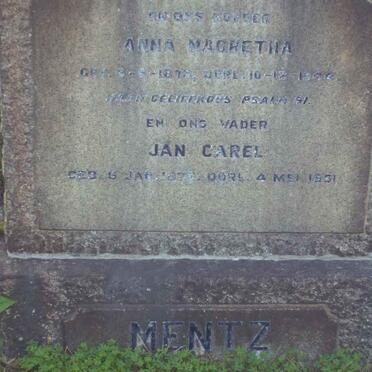 MENTZ Jan Carel 1879-1951 &amp; Anna Magretha 1878-1944