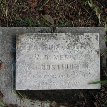 MERWE Christina Jacoba, v.d. nee OOSTHUIZEN 1882-1968