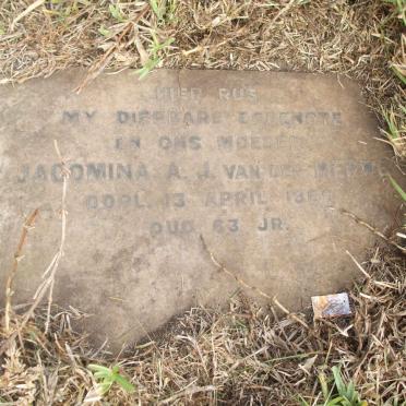 MERWE Jacomina A.J., van der  -1966