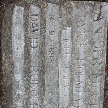 MEULEN David Rudolph, van der 1896-1975 &amp; Rykie Hofmeyer LOUW 1898-1974