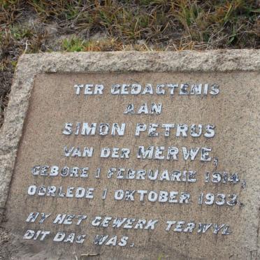 MERWE Simon Petrus, van der 1914-1933