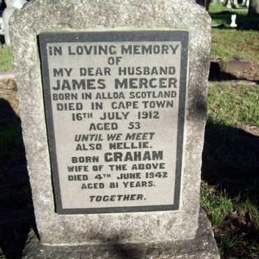 MERCER James -1912 &amp; Nellie GRAHAM -1942