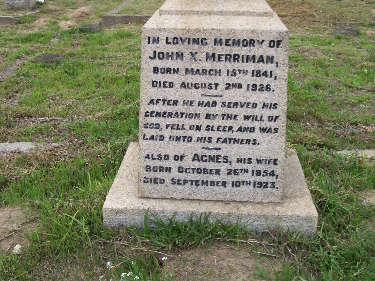 MERRIMAN John X. 1841-1926 &amp; Agnes 1854-1923