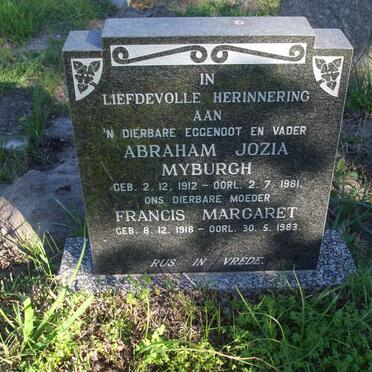 MYBURGH Abraham Jozia 1912-1981 &amp; Francis Margaret 1918-1983
