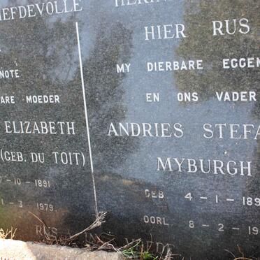 MYBURGH Andries Stefanus 1892-1972 &amp; Catharina Elizabeth Cornelia DU TOIT 1891-1979
