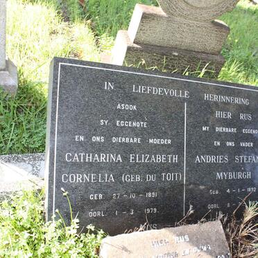 MYBURGH Andries Stefanus 1892-1972 &amp; Catharina Elizabeth Cornelia DU TOIT 1891-1979