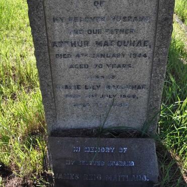 MACQUHAE Arthur -1944 &amp; Jeanie Lily -1949 :: MAITLAND James Reid -1945