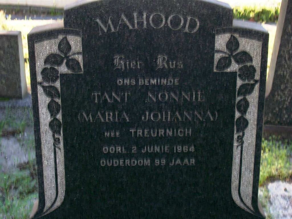 MAYHOOD Maria Johanna nee TREURNICH -1964
