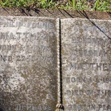MATTHEE Philip Fourie 1876-1959 &amp; Alberta Hendrina Deborah 1900-1977