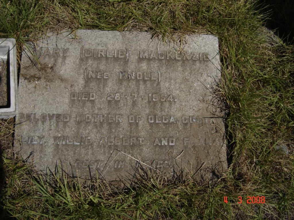 MACKENZIE Mary nee KNOLL -1954