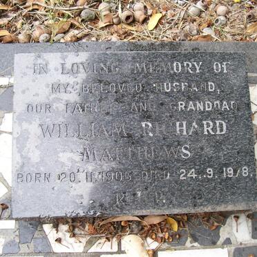 MATTHEWS William Richard 1905-1978