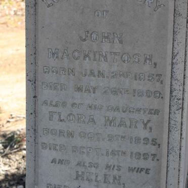 MACKINTOSH John 1857-1898 &amp; Helen -1919 :: MACKINTOSH Flora May 1895-1897