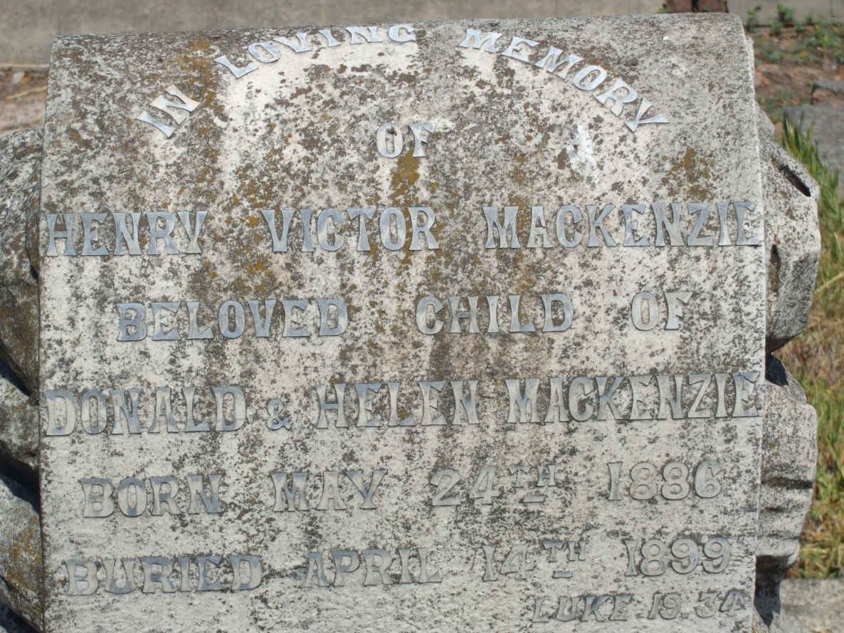 MACKENZIE Henry Victor 1886-1899